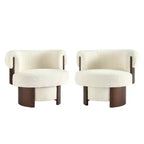 Poltrona a botte girevole imbottita scultorea curva Christopher Knight Home Scrolla