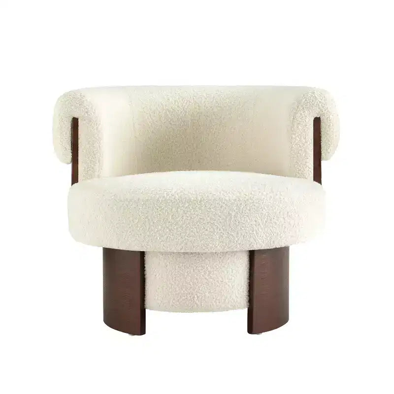 Poltrona a botte girevole imbottita scultorea curva Christopher Knight Home Scrolla