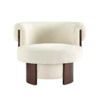 Poltrona a botte girevole imbottita scultorea curva Christopher Knight Home Scrolla