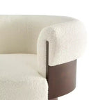 Poltrona a botte girevole imbottita scultorea curva Christopher Knight Home Scrolla