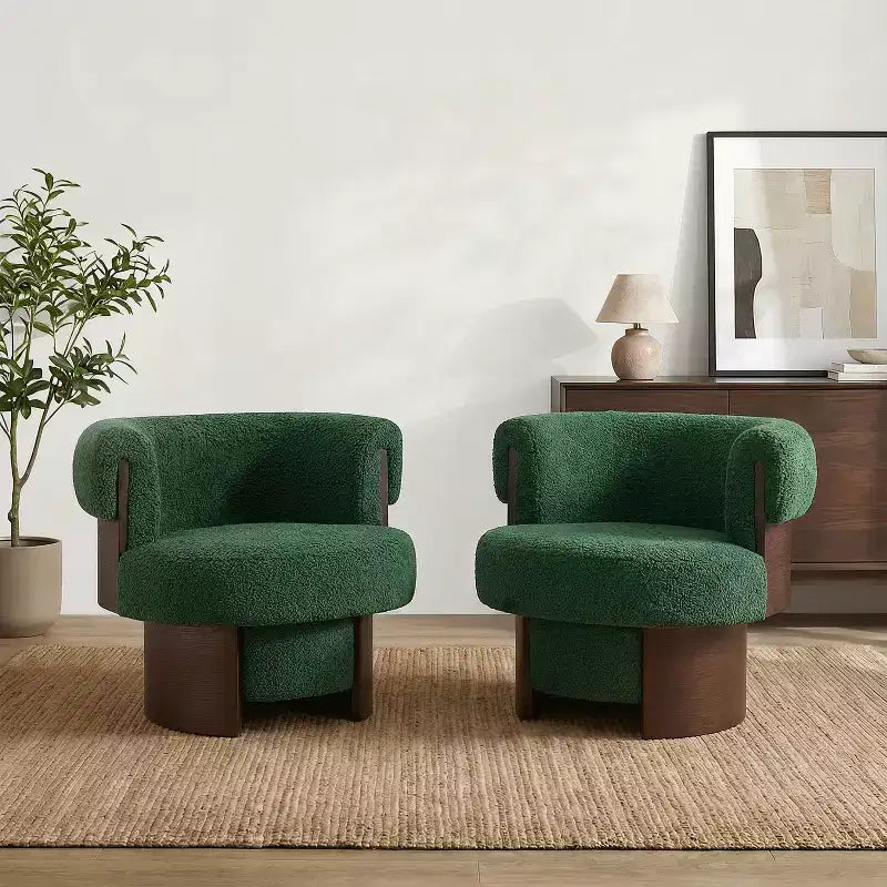 Poltrona a botte girevole imbottita scultorea curva Christopher Knight Home Scrolla