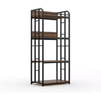 Scaffale da Panettiere a 4 Ripiani per Cucina con Contenitore, Porta Microonde Industriale, Mobiletto Caffè per Piccoli Spazi, Scaffale da Cucina Autoportante
