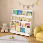 Libreria e organizzatore a 4 livelli, libreria a scomparti a cinque strati, scaffale in legno, vetrina per sala giochi, aula, scuola