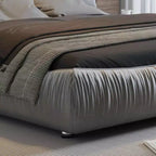 MAYEERTY Letto king-size imbottito di lusso con testiera imbottita oversize e struttura in legno massiccio, Grigio