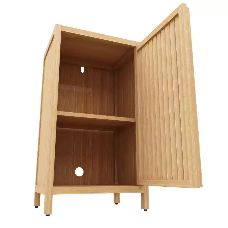 sumyeg Mobiletto da bagno in bambù con anta e ripiano regolabile, organizer da pavimento indipendente per diverse stanze