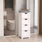 sumyeg Mobiletto da Bagno/Cucina/Soggiorno con 4 Cassetti, Bianco, Indipendente