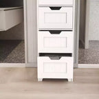 sumyeg Mobiletto da Bagno/Cucina/Soggiorno con 4 Cassetti, Bianco, Indipendente
