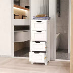 sumyeg Mobiletto da Bagno/Cucina/Soggiorno con 4 Cassetti, Bianco, Indipendente