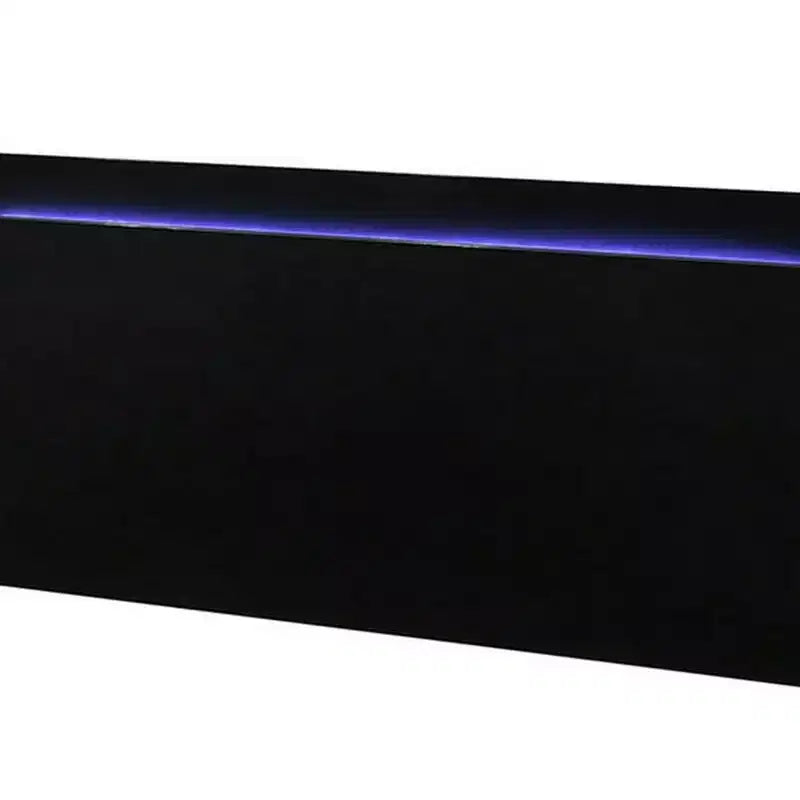 Letto matrimoniale Royal Hamton con testiera a LED, struttura in legno nero pianoforte