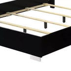 Letto matrimoniale Royal Hamton con testiera a LED, struttura in legno nero pianoforte