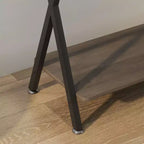 Tavolino Consolle Stretto con Mensole, Tavolo da Divano Rustico a 2 Livelli, Tavolo d'Ingresso per Corridoio, Soggiorno, Camera da Letto, Tavolino Contenitore Dietro il Divano