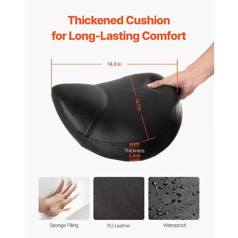 Sgabello a sella ergonomico con ruote, sedia girevole regolabile in altezza, capacità di 204 kg