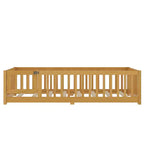 Bellemave Letto a terra per bambini in legno massello con sponde di sicurezza e porta rimovibile, letto a terra Montessori per bambini