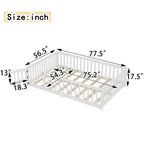 Bellemave Letto a terra per bambini in legno massello con sponde di sicurezza e porta rimovibile, letto a terra Montessori per bambini