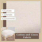 Sedie da bar French Country set da 2, schienale rotondo imbottito, intaglio a traforo, smontabili, beige