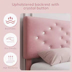 Struttura letto matrimoniale/queen size, struttura letto imbottita in velluto con canali verticali trapuntati e robuste doghe in legno, struttura letto a piattaforma di facile montaggio, senza rumore