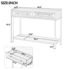 TUYOHW Tavolo Consolle Retrò con 2 Cassetti, Tavolo d'Ingresso Moderno Geometrico con Dettagli Dorati, Tavolo da Divano con Gambe in Metallo per Ingresso, Soggiorno