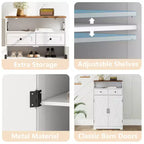 Mobile scarpiera moderno stile farmhouse per ingresso, scarpiera organizer stretta autoportante con cassetti, ante e ripiani regolabili, per soggiorno