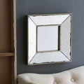 12 x 12 Inch Distressed Silver Square Wall Mirror