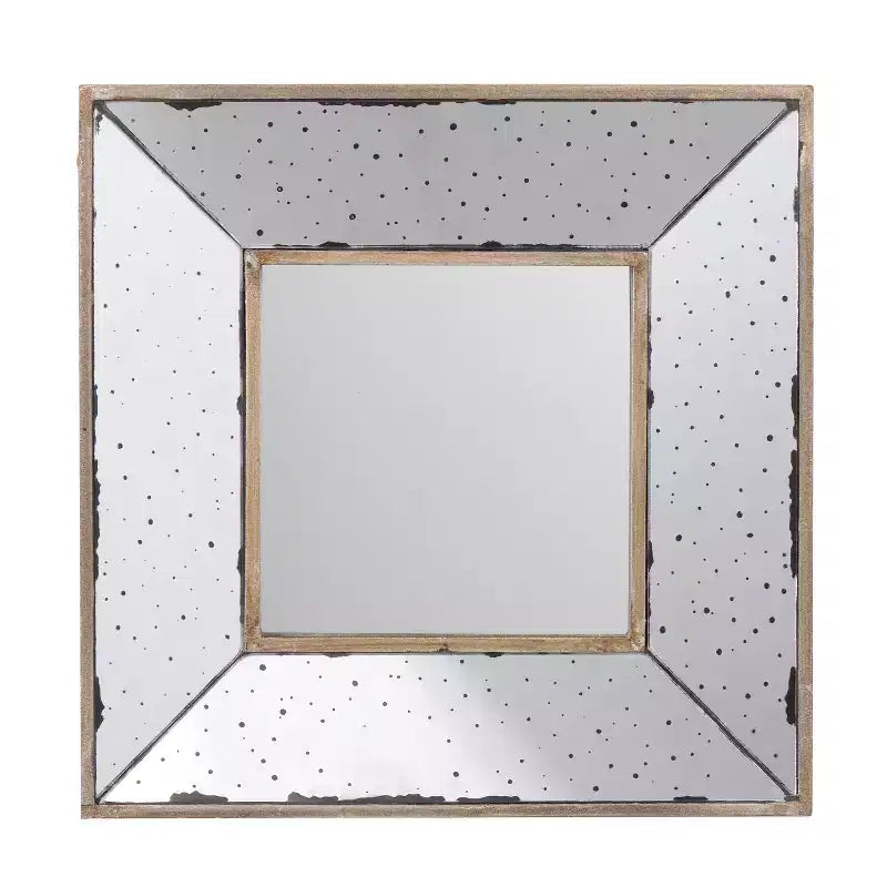 Specchio da parete quadrato in argento anticato 30 x 30 cm
