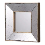 Specchio da parete quadrato in argento anticato 30 x 30 cm