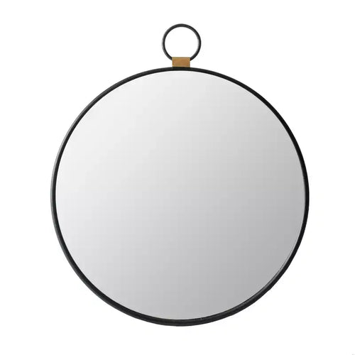 24 x 27 Inch Rectangular Wall Mirror with Black Frame