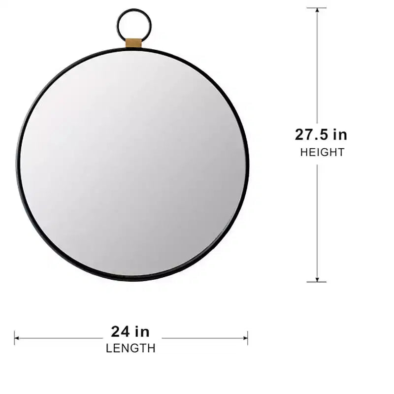 Specchio da Parete Rettangolare 24 x 27 Pollici con Cornice Nera