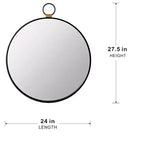 Specchio da Parete Rettangolare 24 x 27 Pollici con Cornice Nera
