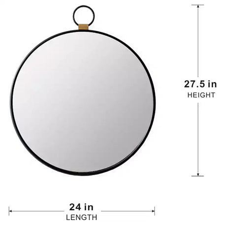 Specchio da Parete Rettangolare 24 x 27 Pollici con Cornice Nera