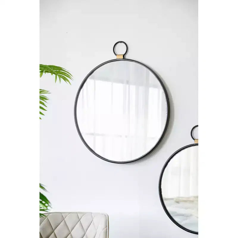 Specchio da Parete Rettangolare 24 x 27 Pollici con Cornice Nera