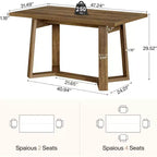 Tavolo da pranzo Lantine da 47 pollici per 4 persone, tavolo da cucina, tavolo da pranzo in legno rustico per casa, piccoli spazi, facile montaggio