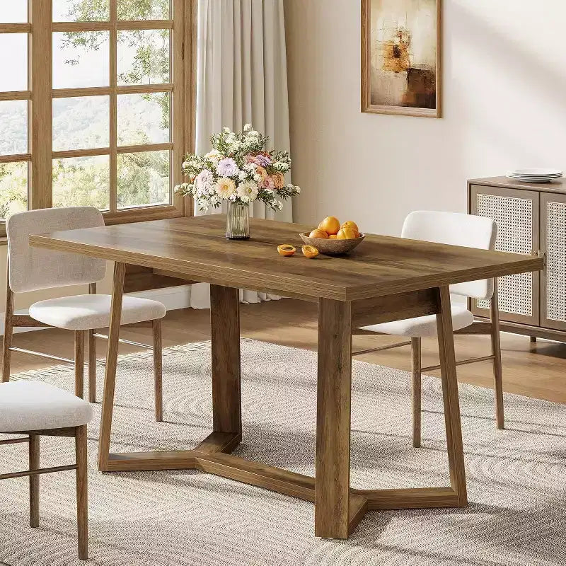 Tavolo da pranzo Lantine da 47 pollici per 4 persone, tavolo da cucina, tavolo da pranzo in legno rustico per casa, piccoli spazi, facile montaggio