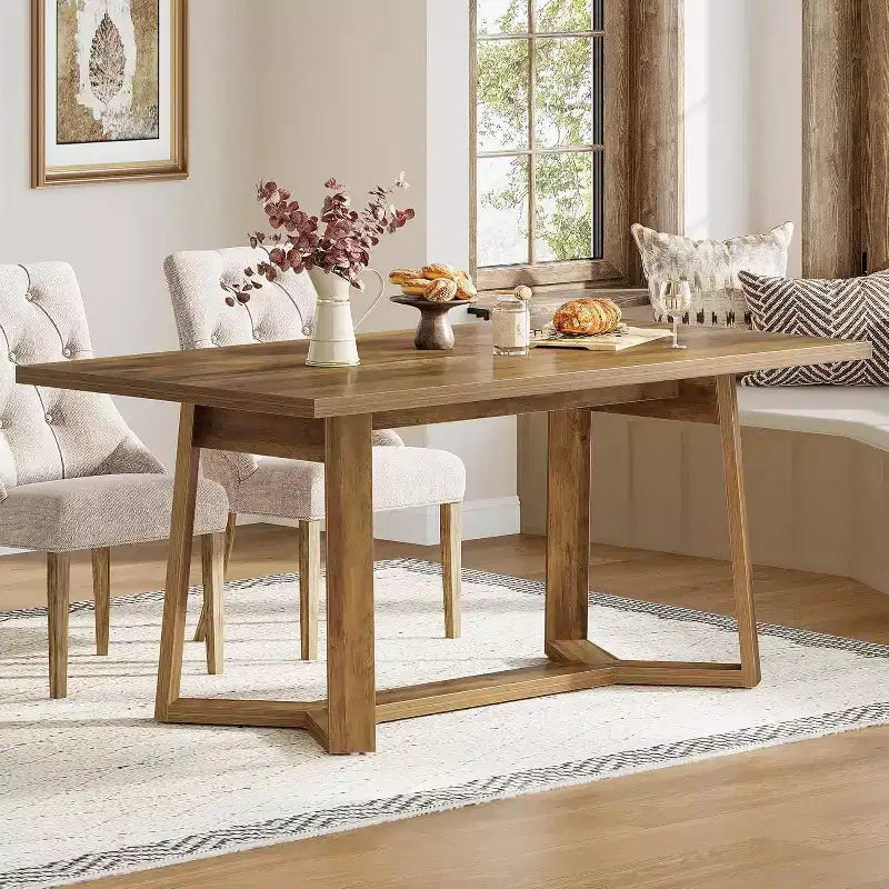 Tavolo da pranzo Lantine da 47 pollici per 4 persone, tavolo da cucina, tavolo da pranzo in legno rustico per casa, piccoli spazi, facile montaggio