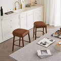 Okak Modern Set of 2 Comfortable Padded Bar Stools with Footrest & Sturdy Metal Frame,Counter Height Backless Seating