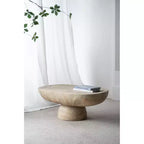 Tavolino da salotto ovale color crema 36x24x15