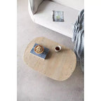 Tavolino da salotto ovale color crema 36x24x15