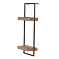 Iron and Wood Wall Shelf with Two Shelves 12x6x27