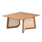 Teak Wood Coffee Table Square Low Profile 27.6x27.6x13.8