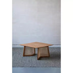 Tavolino da Caffè Quadrato Basso in Legno Teak 70x70x35cm