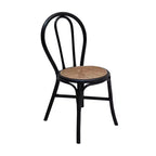 Set of 2 Black Rattan Dining Chairs 15.5x20.5x35.5