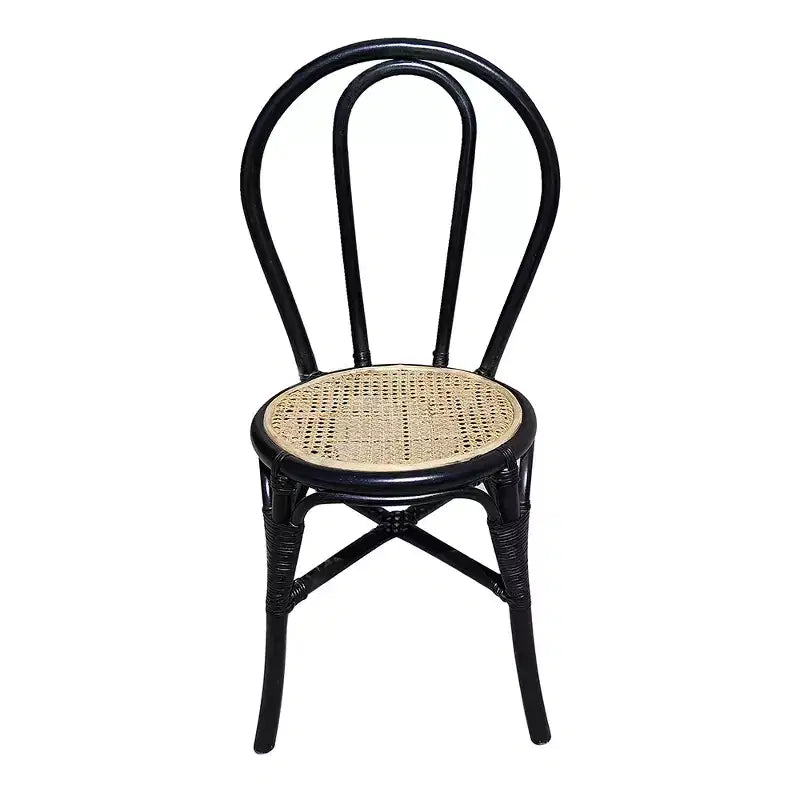 Set di 2 sedie da pranzo in rattan nero 15,5x20,5x35,5