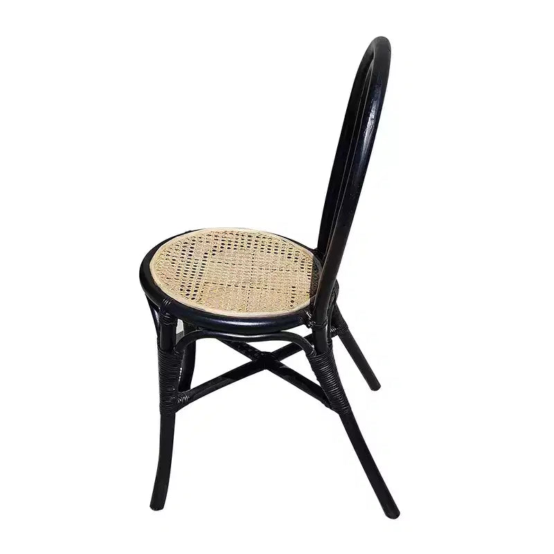 Set di 2 sedie da pranzo in rattan nero 15,5x20,5x35,5