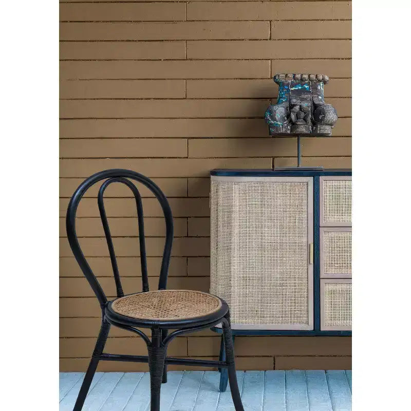 Set di 2 sedie da pranzo in rattan nero 15,5x20,5x35,5