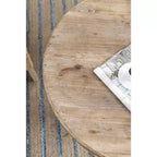 Tavolino d'appoggio rotondo antico in legno 30x31