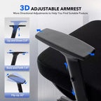 Sedia da Ufficio Ergonomica con Braccioli 3D, Poggiatesta e Schienale, Sedia Ergonomica in Rete Imbottita, Piedini Galvanizzati, Scatola Bianca, Beige