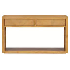 Tavolo Consolle Clihome 55, Tavolo d'Ingresso Rustico in Legno con Cassetti e Ripiano Aperto, Elegante Tavolo da Divano per Corridoio e Soggiorno