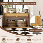 Tavolo Consolle Clihome 55, Tavolo d'Ingresso Rustico in Legno con Cassetti e Ripiano Aperto, Elegante Tavolo da Divano per Corridoio e Soggiorno