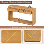Tavolo Consolle Clihome 55, Tavolo d'Ingresso Rustico in Legno con Cassetti e Ripiano Aperto, Elegante Tavolo da Divano per Corridoio e Soggiorno