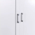 GDFStudio Amelia, armadietto alto da bagno in legno moderno con cassetti, vano contenitore a due ante e scaffali integrati sulle ante