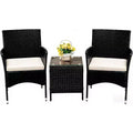 Patio Furniture Set 3 Piece Outdoor Conversation Set, All Weather Wicker Rattan Chairs with Cushions and Coffee Table, Patio Seating Porch Lawn Pool